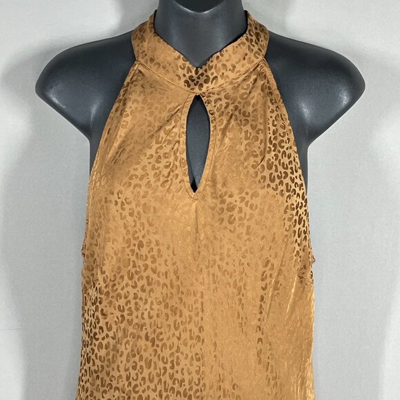 NEW Young Fabulous & Broke Dress Womens Large brown leopard satin maxi boho - Picture 2 of 10